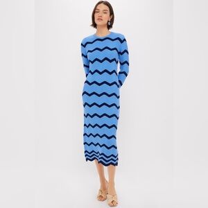 Blue Zigzag Patterned Dress